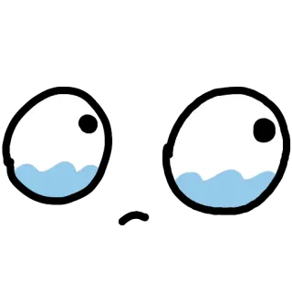 😢 olhos, desenho animado, animado, fofo, simples, engraçado whatsapp sticker