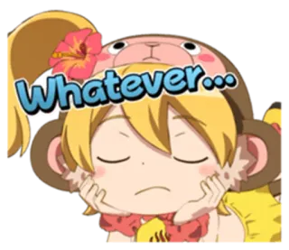 🙇 Whatever... anime, whatever, cartoon, monkey, indifferent, sticker telegram sticker