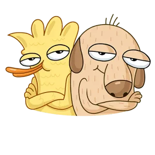 😏 Мультфильм, Животные, Собака, Утка, Смешные telegram sticker