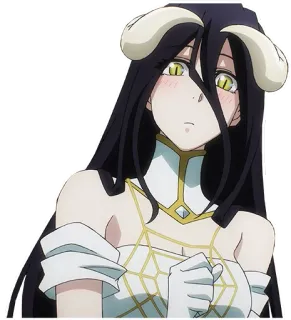 ☺️ Albedo Overlord anime, demon, horns, pretty, female telegram sticker