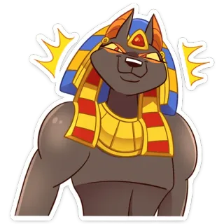 🐕 アヌビス, エジプト神, ジャッカル, 漫画, 神, 古代エジプト, 死の神 telegram sticker