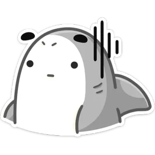 😦 Tubarão, Animal, Fofo, Desenho animado, Adesivo, Peixe telegram sticker