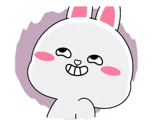 😁 кролик, зайчик, милый, животное, мультик, каваий, счастливый telegram sticker