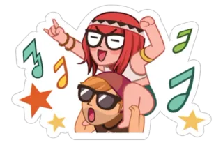 🎶 kreskówka, muzyka, świętowanie, impreza, zabawa, przyjaciele telegram sticker
