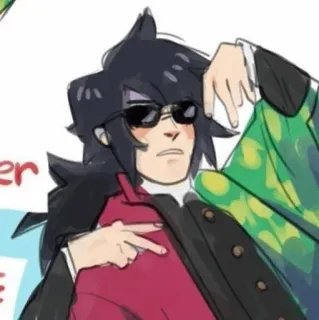 ✌️ Giyu Tomioka Demon Slayer 动漫, 鬼灭之刃, 富冈义勇, 角色, 太阳镜 whatsapp sticker