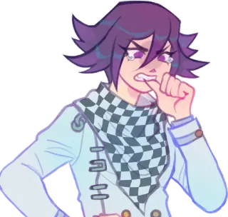 😠 Kokichi Oma Danganronpa V3: Killing Harmony 애니메이션, 단간론파, 오마 코키치, 캐릭터, 슬픈 telegram sticker
