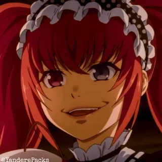 🥢 @YanderePacks anime, cartoon, girl, red hair, portrait whatsapp sticker