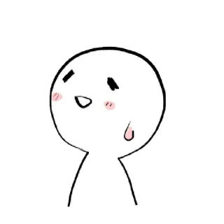〰 bonhomme allumette, sueur, nerveux, dessin animé, simple, blanc telegram sticker
