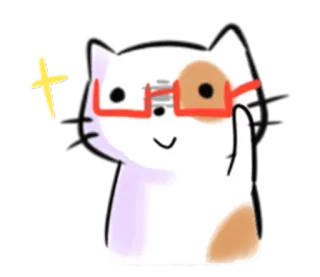 🙂 chat, lunettes, doigt d'honneur, offensant, dessin animé, autocollant, mignon telegram sticker