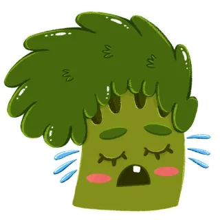 😭 broccoli, vegetable, crying, sad, cute, cartoon telegram sticker