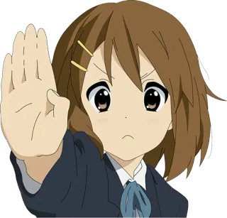 🖐 anime, girl, stop, hand, gesture, k-on! telegram sticker
