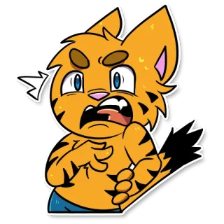 😤 gato, desenho animado, assustado, amedrontado, preocupado, ansioso, suado telegram sticker