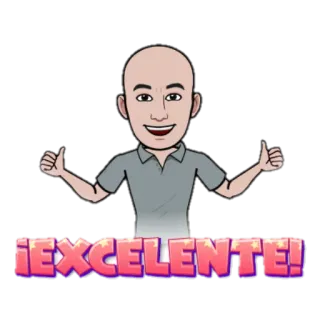 👍 ¡EXCELENTE! bitmoji, excelente, polegar para cima, positivo, desenho animado telegram sticker