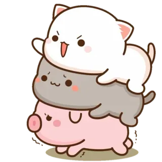 🐷 Katze, Schwein, Tier, Cartoon, Süß, Stapel telegram sticker