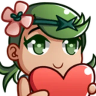 ❤️ Ragazza anime, Cuore, Cartone animato, Kawaii, Carino, Fiore telegram sticker