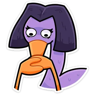 🤔 Cartoon, Ente, Lustig, Süß telegram sticker