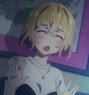 😅 Mami Nanami Rent-A-Girlfriend anime, rent-a-girlfriend, mami nanami, blonde, character, sticker whatsapp sticker