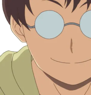😁 Anime, Occhiali, Sorriso, Personaggio, Cartone animato telegram sticker