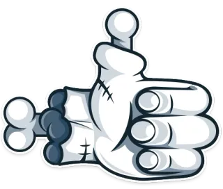 👍 zombie, hand, middle finger, gesture, cartoon telegram sticker