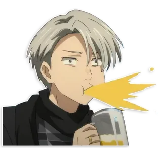 😲 Anime, Bebiendo, Cerveza, Dibujos animados telegram sticker
