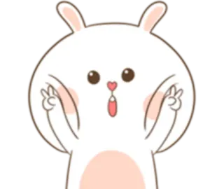 😅 зайчик, кролик, милый, животное, мультфильм, иллюстрация telegram sticker