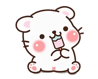 🍦 oso, lindo, polo, kawaii, pegatina, animal, dibujos animados whatsapp sticker