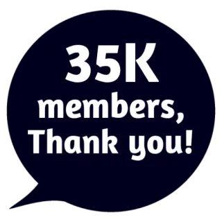❤ 35K members, Thank you! danke, mitglieder, feier, community whatsapp sticker