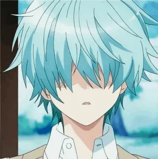 ⛓ Anime, Charakter, Manga, blaue Haare, Cartoon, Porträt telegram sticker