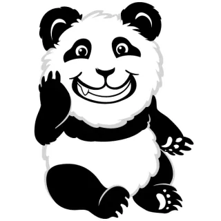 😀 Panda, Zwierzę, Słodkie, Kreskówka, Naklejka telegram sticker