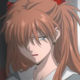 😒 Asuka Langley Sohryu Neon Genesis Evangelion アニメ, 漫画, カートゥーン, キャラクター, 女の子, 赤い髪, アスカ telegram sticker