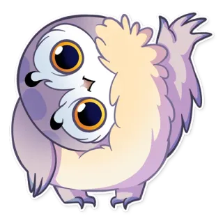 🙃 burung hantu, hewan, lucu, stiker, kartun telegram sticker