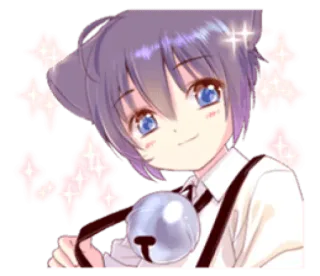 😊 Anime, Anak kucing, Kawaii, Lucu, Berkilau, Anak laki-laki anime telegram sticker
