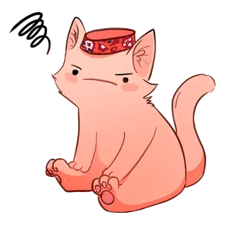 😐 Katze, Tier, Illustration, Aufkleber, niedlich, Cartoon, anthropomorph, Fez telegram sticker