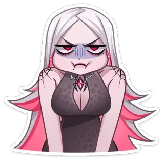 😡 стикер, аниме, персонаж, женщина, паук, мультфильм whatsapp sticker