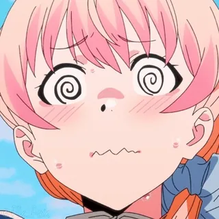 😵💫 anime, garota, confusa, engraçado, desenho animado, expressão telegram sticker
