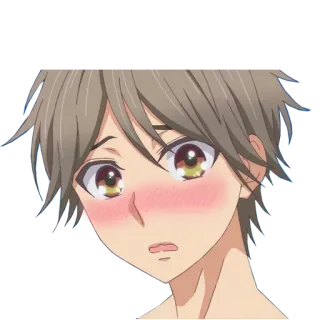 😳 anime, boy, blush, cute, expression whatsapp sticker
