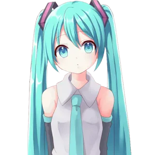 😗 Hatsune Miku Anime, Vocaloid, Süß, Manga, Digitale Kunst, Kawaii telegram sticker