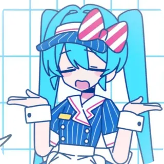 🤷‍♀ Hatsune Miku Vocaloid telegram sticker