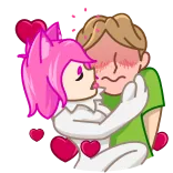 🥰 キス, 愛, カップル, 愛情, 漫画, アニメ telegram sticker