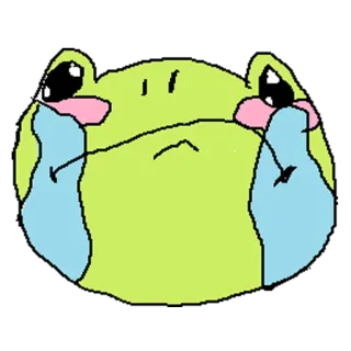 🥺 กบ, ร้องไห้, เศร้า, อีโมจิ, การ์ตูน telegram sticker