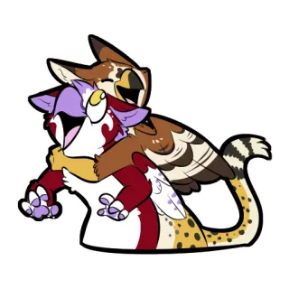 🐶 furry, animal, cute, cartoon, hug telegram sticker