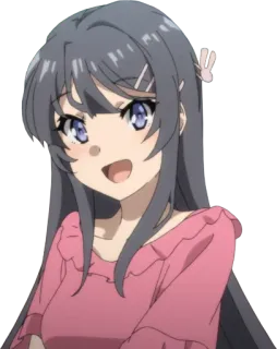 😃 Mai Sakurajima Rascal Does Not Dream of Bunny Girl Senpai Anime, Mädchen, Sakurajima, Mai, Bunny Girl telegram sticker