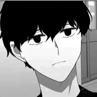 🍁 Anime, Manga, Manhwa, Ritratto, Bianco e nero, Personaggio, Ragazzo telegram sticker