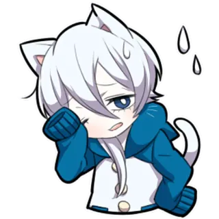 😪 anime, cat, crying, sad, manga, character, sticker telegram sticker