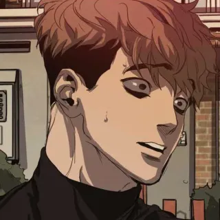 😟 Anime, Manga, Retrato, Personaje, Hombre, Ilustración, Dibujo animado telegram sticker