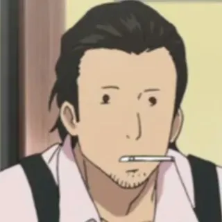 😐 homme, cigarette, portrait, dessin animé telegram sticker