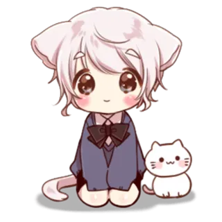 😊 Katze, Chibi, Kawaii, Süß, Anime, Manga, Haustier telegram sticker
