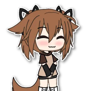 ☺️ Аниме, Персонаж, Милый, Гача, Волк telegram sticker