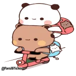 🏍 @tardisticker Panda, Urso, Scooter, Fofo, Desenho animado, Animal telegram sticker