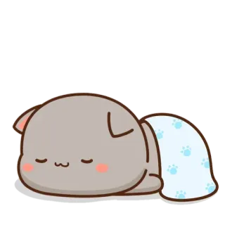 💤 Katze, schlafend, süß, Cartoon, Decke telegram sticker